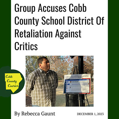 Cobb County Courier screenshot of article covering our press conference with release of open records request